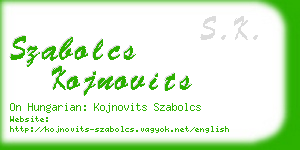 szabolcs kojnovits business card